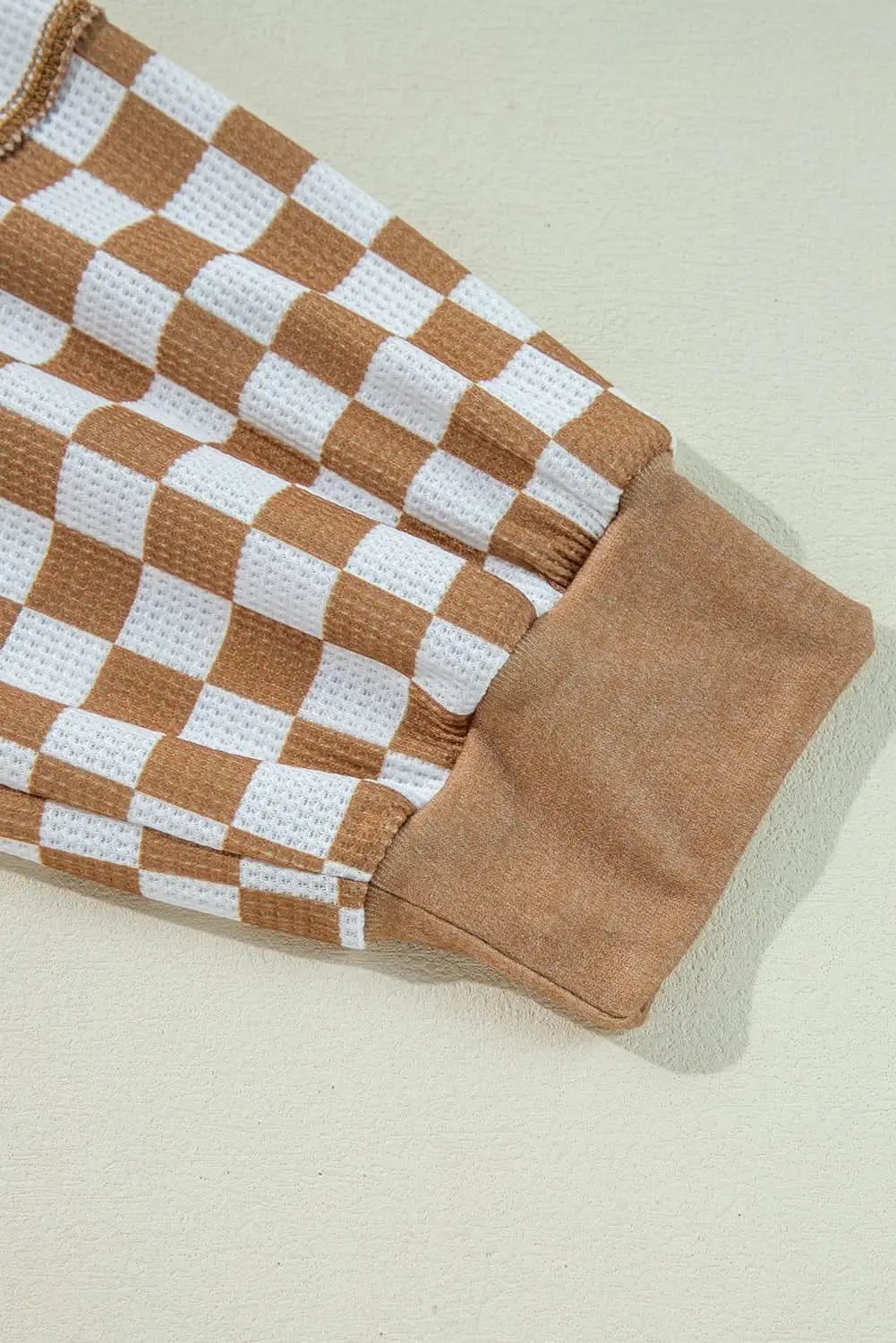 Chic plus size khaki mixed print top - Love Salve